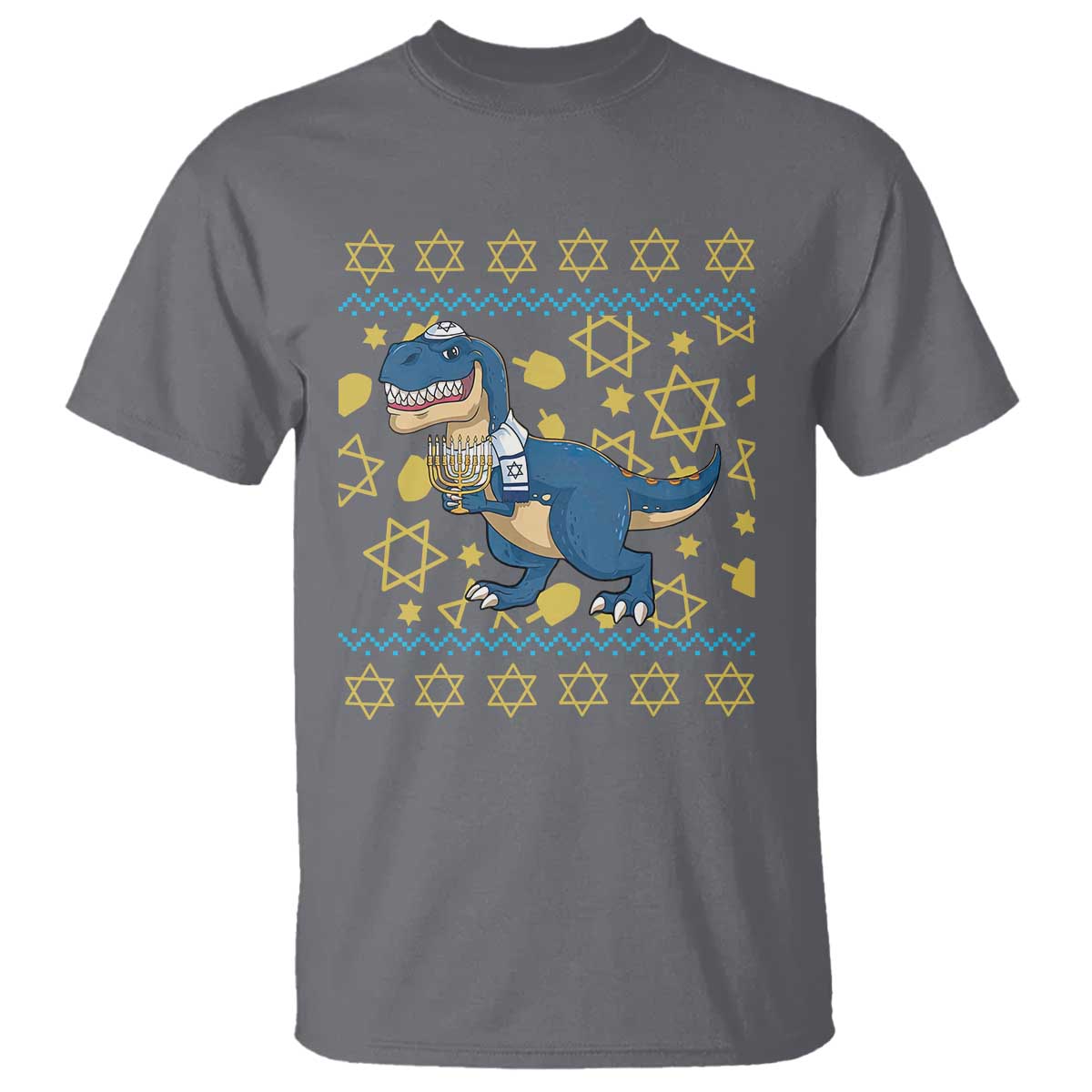 Funny Hanukkah Dinosaur Lover Ugly Sweater T Shirt Festival Of Lights Gift - Wonder Print Shop