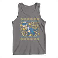 Funny Hanukkah Dinosaur Lover Ugly Sweater Tank Top Festival Of Lights Gift - Wonder Print Shop