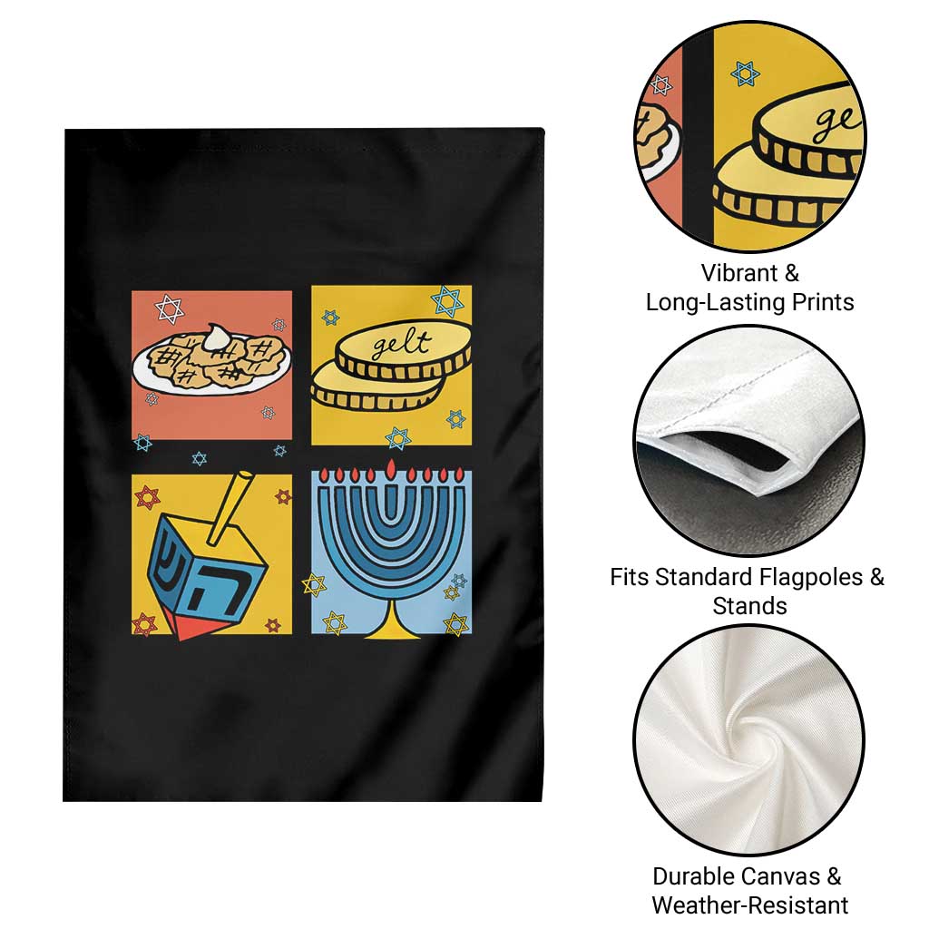 Hanukkah Garden Flag Festival Of Lights Dreidel Menorah Candle Star Gift - Wonder Print Shop