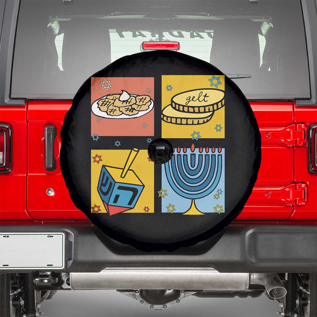 Hanukkah Spare Tire Cover Festival Of Lights Dreidel Menorah Candle Star Gift - Wonder Print Shop