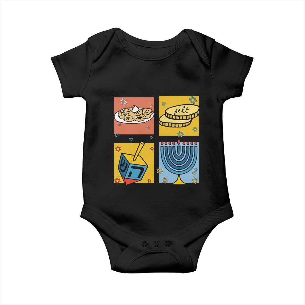 Hanukkah Baby Onesie Festival Of Lights Dreidel Menorah Candle Star Gift - Wonder Print Shop