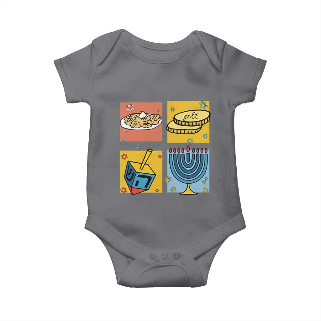 Hanukkah Baby Onesie Festival Of Lights Dreidel Menorah Candle Star Gift - Wonder Print Shop