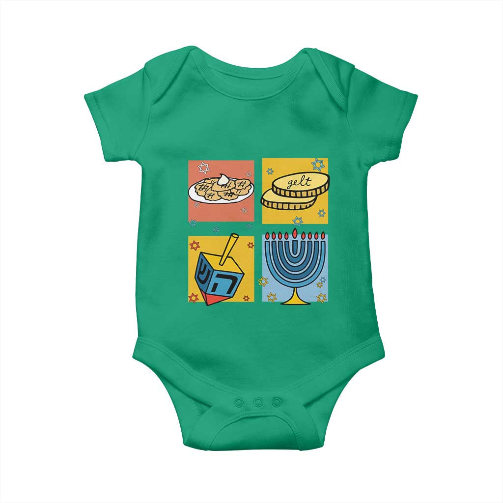 Hanukkah Baby Onesie Festival Of Lights Dreidel Menorah Candle Star Gift - Wonder Print Shop