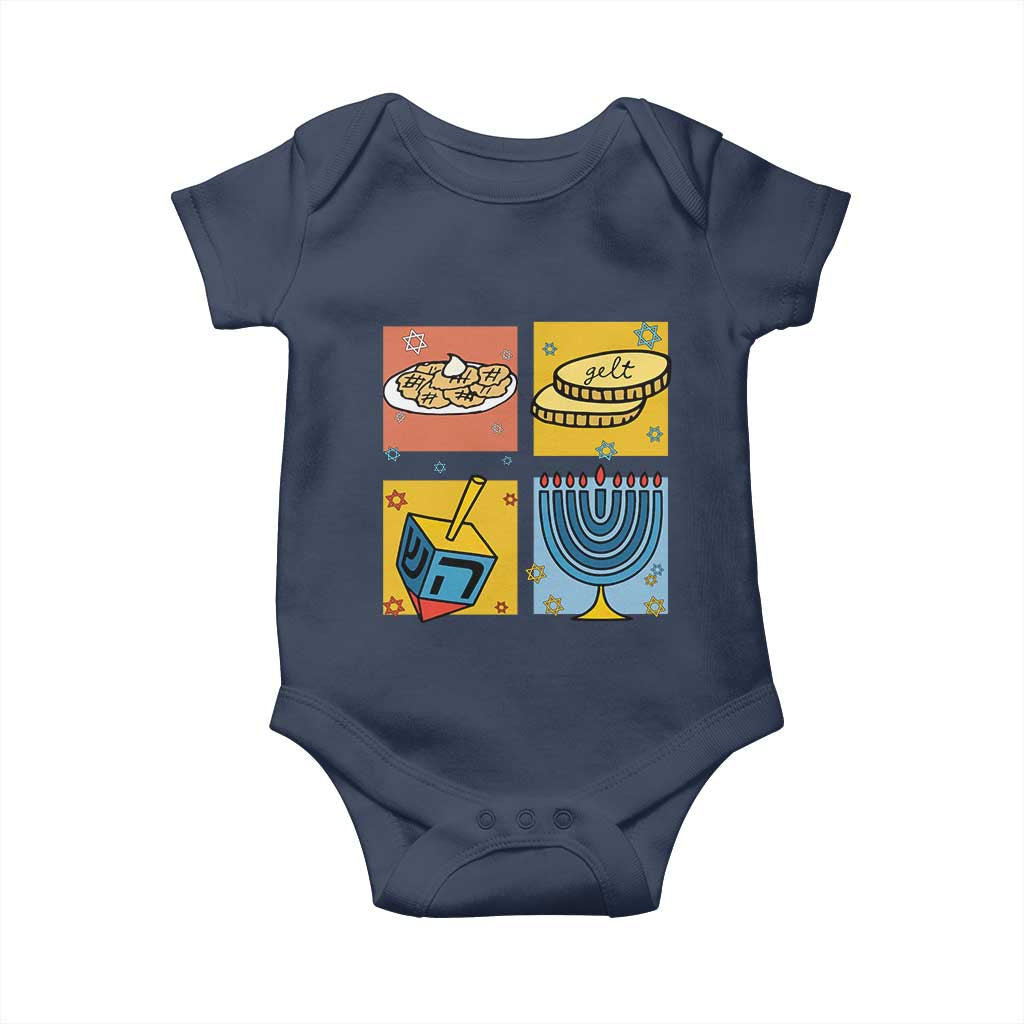 Hanukkah Baby Onesie Festival Of Lights Dreidel Menorah Candle Star Gift - Wonder Print Shop