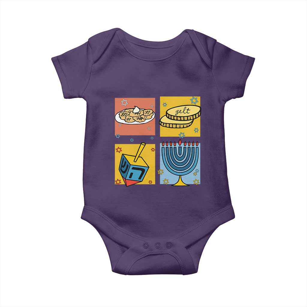 Hanukkah Baby Onesie Festival Of Lights Dreidel Menorah Candle Star Gift - Wonder Print Shop