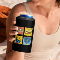 Hanukkah 4 in 1 Can Cooler Tumbler Festival Of Lights Dreidel Menorah Candle Star Gift - Wonder Print Shop