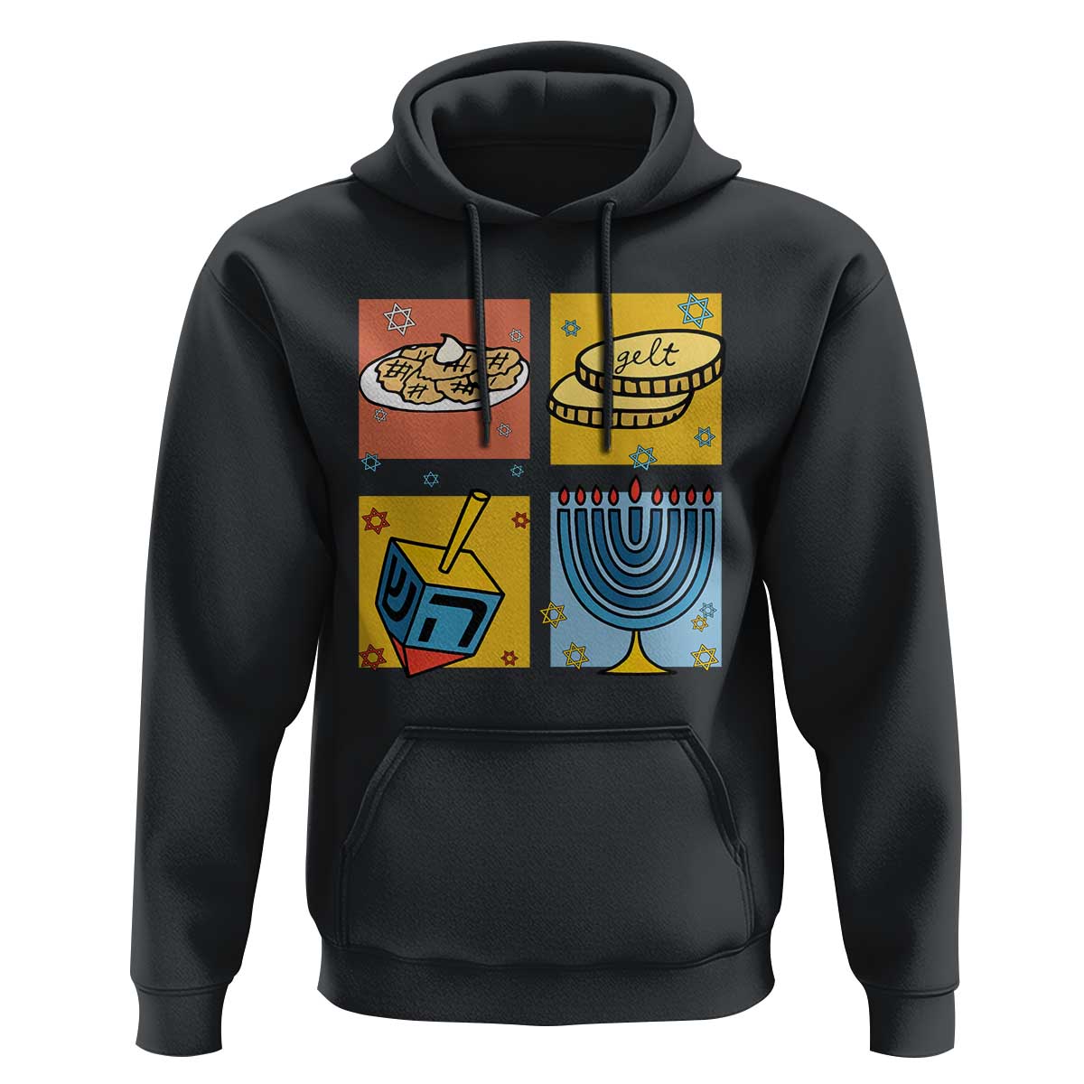 Hanukkah Hoodie Festival Of Lights Dreidel Menorah Candle Star Gift - Wonder Print Shop
