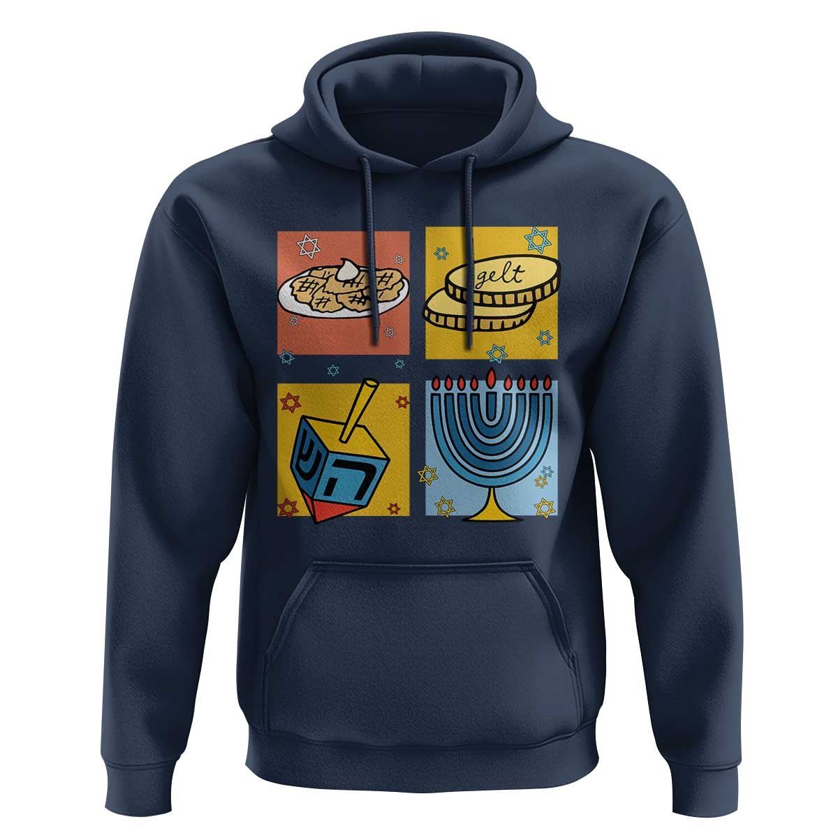 Hanukkah Hoodie Festival Of Lights Dreidel Menorah Candle Star Gift - Wonder Print Shop