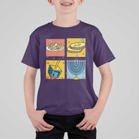 Hanukkah T Shirt For Kid Festival Of Lights Dreidel Menorah Candle Star Gift - Wonder Print Shop