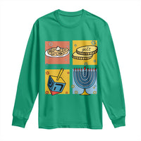 Hanukkah Long Sleeve Shirt Festival Of Lights Dreidel Menorah Candle Star Gift - Wonder Print Shop