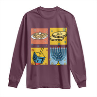 Hanukkah Long Sleeve Shirt Festival Of Lights Dreidel Menorah Candle Star Gift - Wonder Print Shop