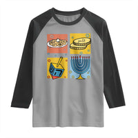 Hanukkah Raglan Shirt Festival Of Lights Dreidel Menorah Candle Star Gift - Wonder Print Shop