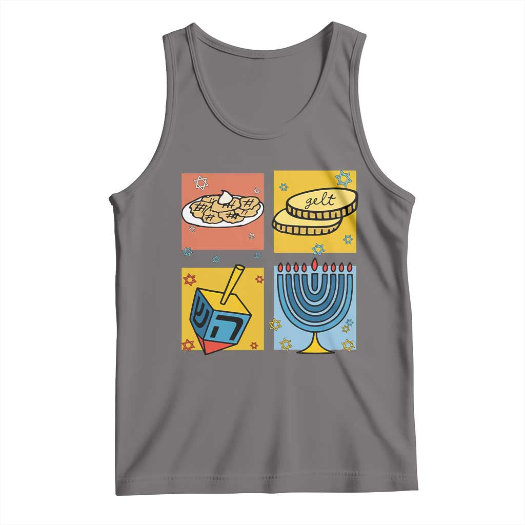 Hanukkah Tank Top Festival Of Lights Dreidel Menorah Candle Star Gift - Wonder Print Shop