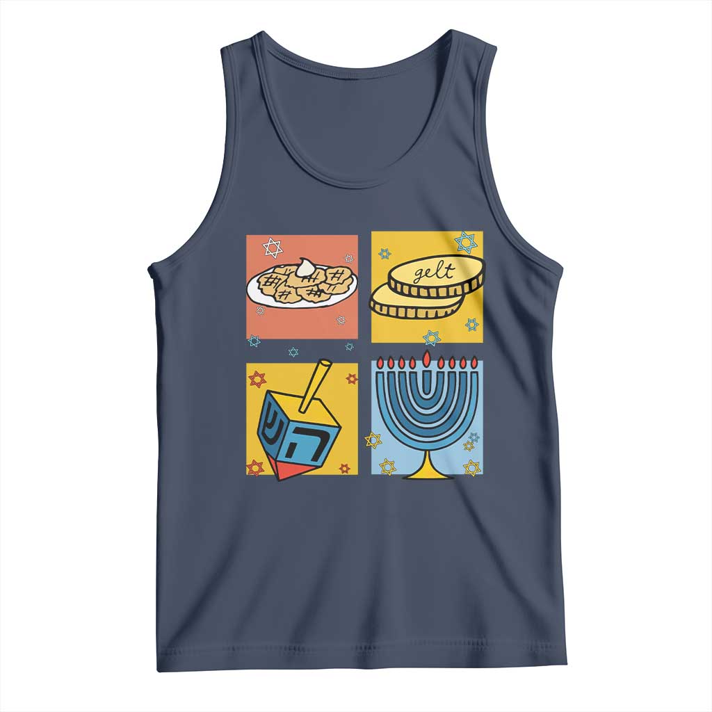 Hanukkah Tank Top Festival Of Lights Dreidel Menorah Candle Star Gift - Wonder Print Shop
