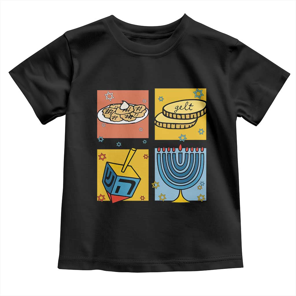 Hanukkah Toddler T Shirt Festival Of Lights Dreidel Menorah Candle Star Gift - Wonder Print Shop
