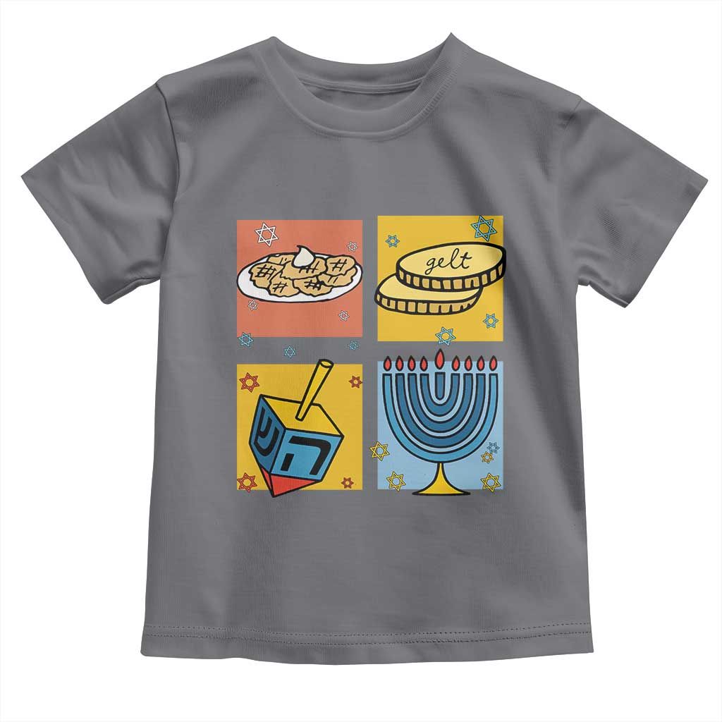 Hanukkah Toddler T Shirt Festival Of Lights Dreidel Menorah Candle Star Gift - Wonder Print Shop