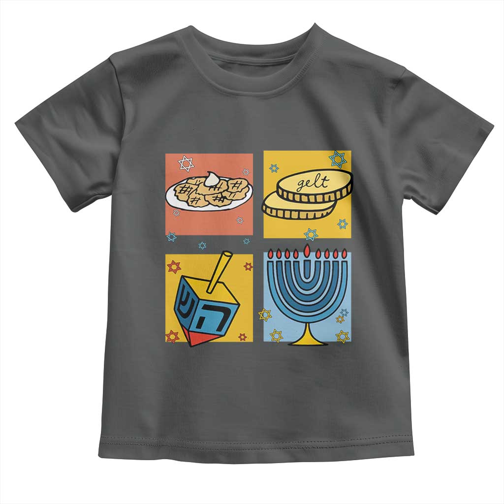 Hanukkah Toddler T Shirt Festival Of Lights Dreidel Menorah Candle Star Gift - Wonder Print Shop