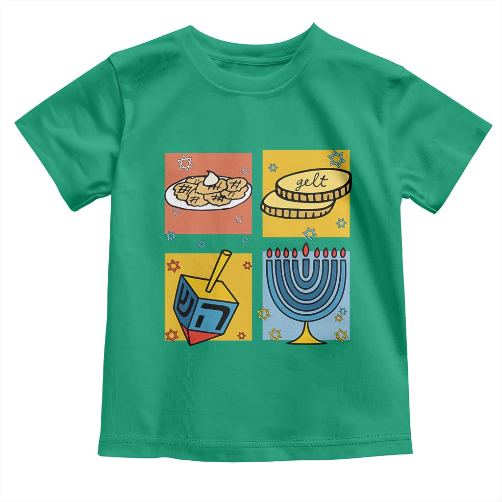 Hanukkah Toddler T Shirt Festival Of Lights Dreidel Menorah Candle Star Gift - Wonder Print Shop