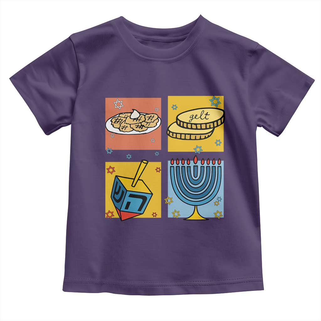 Hanukkah Toddler T Shirt Festival Of Lights Dreidel Menorah Candle Star Gift - Wonder Print Shop
