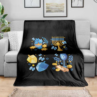 Hanukkah Celebration Throw Blanket Menorah Star Of David Candle Dreidel Gift - Wonder Print Shop