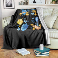 Hanukkah Celebration Throw Blanket Menorah Star Of David Candle Dreidel Gift - Wonder Print Shop
