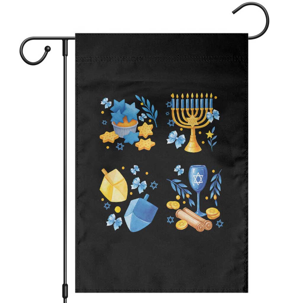 Hanukkah Celebration Garden Flag Menorah Star Of David Candle Dreidel Gift - undefined