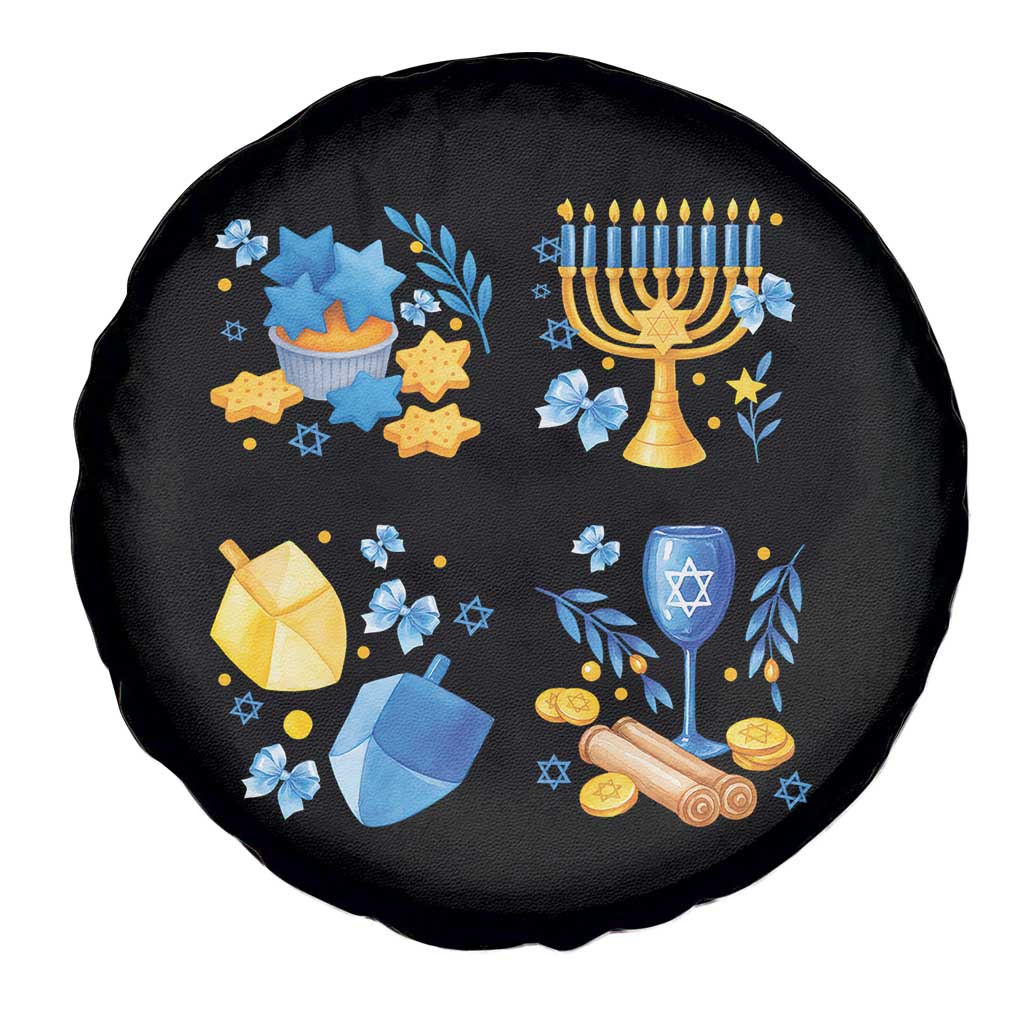 Hanukkah Celebration Spare Tire Cover Menorah Star Of David Candle Dreidel Gift - Wonder Print Shop