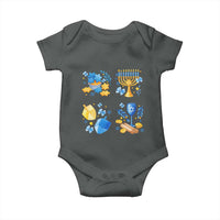 Hanukkah Celebration Baby Onesie Menorah Star Of David Candle Dreidel Gift - Wonder Print Shop