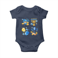 Hanukkah Celebration Baby Onesie Menorah Star Of David Candle Dreidel Gift - Wonder Print Shop
