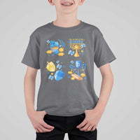 Hanukkah Celebration T Shirt For Kid Menorah Star Of David Candle Dreidel Gift - Wonder Print Shop