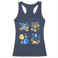 Hanukkah Celebration Racerback Tank Top Menorah Star Of David Candle Dreidel Gift - Wonder Print Shop