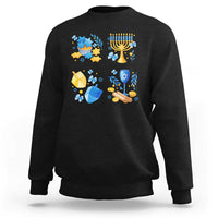 Hanukkah Celebration Sweatshirt Menorah Star Of David Candle Dreidel Gift - Wonder Print Shop