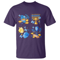 Hanukkah Celebration T Shirt Menorah Star Of David Candle Dreidel Gift - Wonder Print Shop
