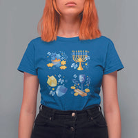 Hanukkah Celebration T Shirt For Women Menorah Star Of David Candle Dreidel Gift - Wonder Print Shop