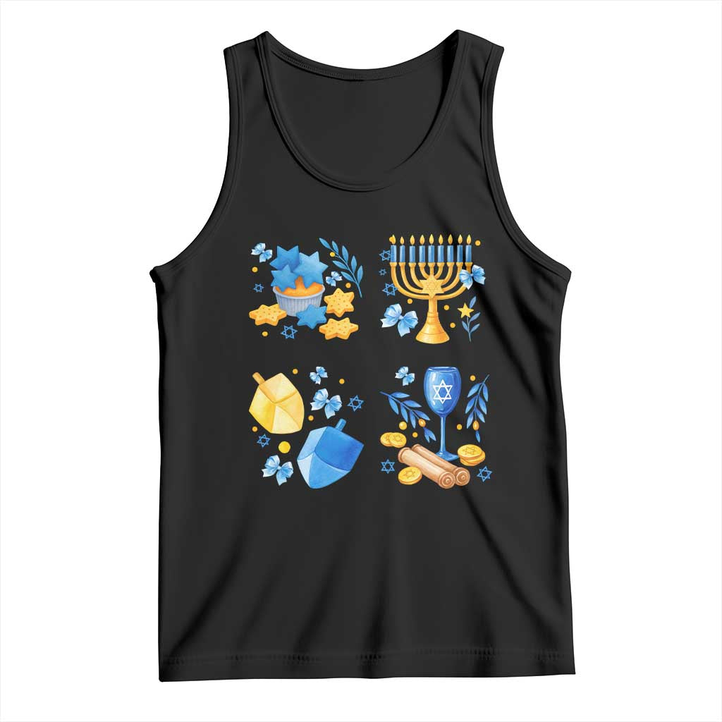 Hanukkah Celebration Tank Top Menorah Star Of David Candle Dreidel Gift - Wonder Print Shop