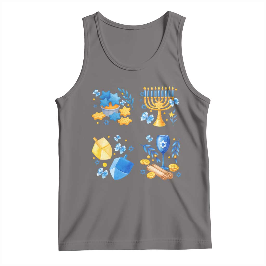 Hanukkah Celebration Tank Top Menorah Star Of David Candle Dreidel Gift - Wonder Print Shop