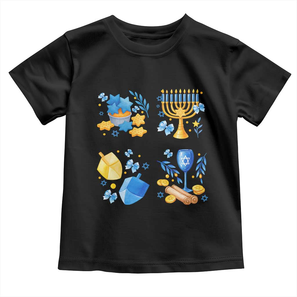 Hanukkah Celebration Toddler T Shirt Menorah Star Of David Candle Dreidel Gift - Wonder Print Shop