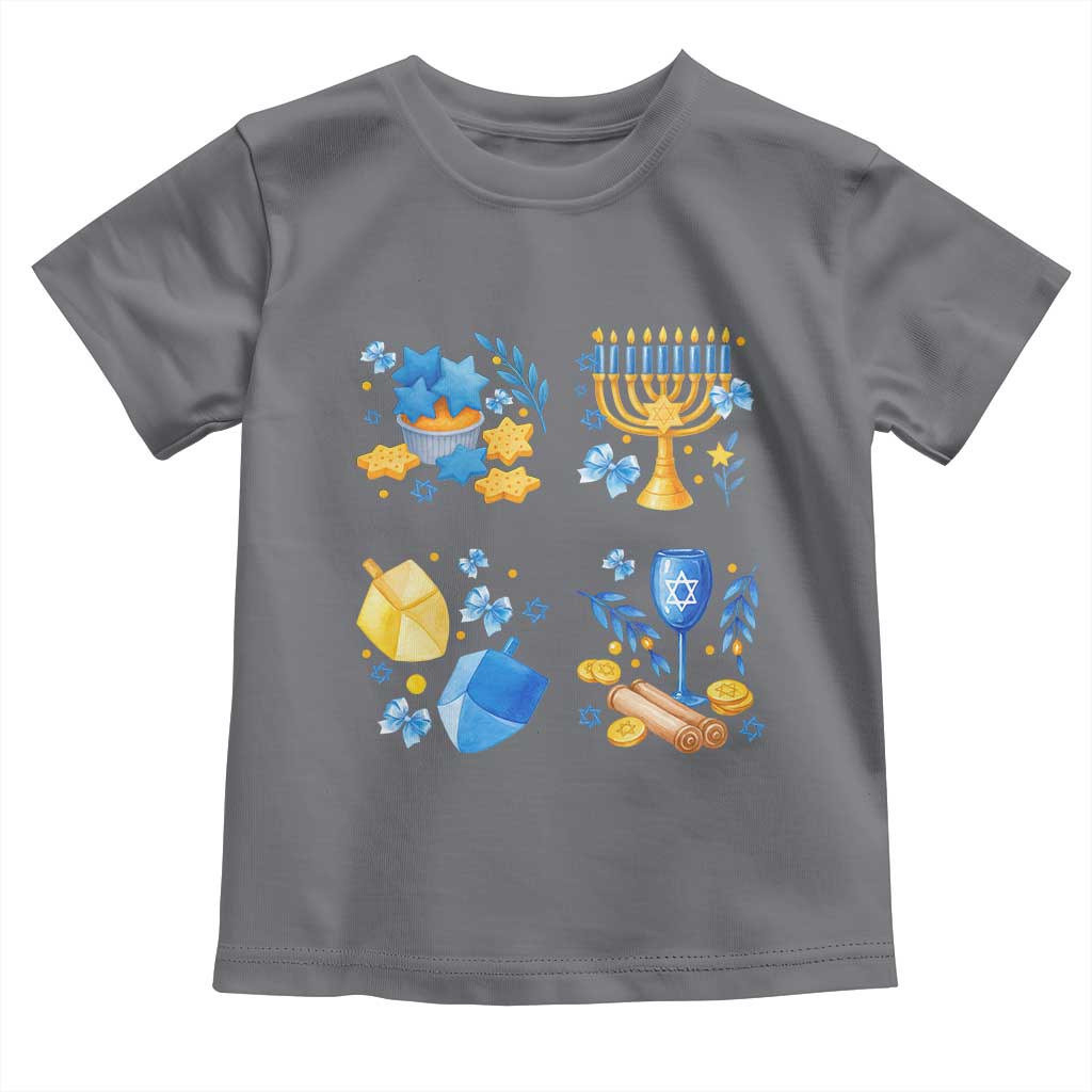 Hanukkah Celebration Toddler T Shirt Menorah Star Of David Candle Dreidel Gift - Wonder Print Shop