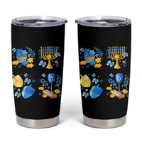 Hanukkah Celebration Tumbler Cup Menorah Star Of David Candle Dreidel Gift - Wonder Print Shop