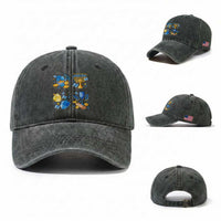 Hanukkah Celebration Washed Cotton Baseball Cap Menorah Star Of David Candle Dreidel Gift
