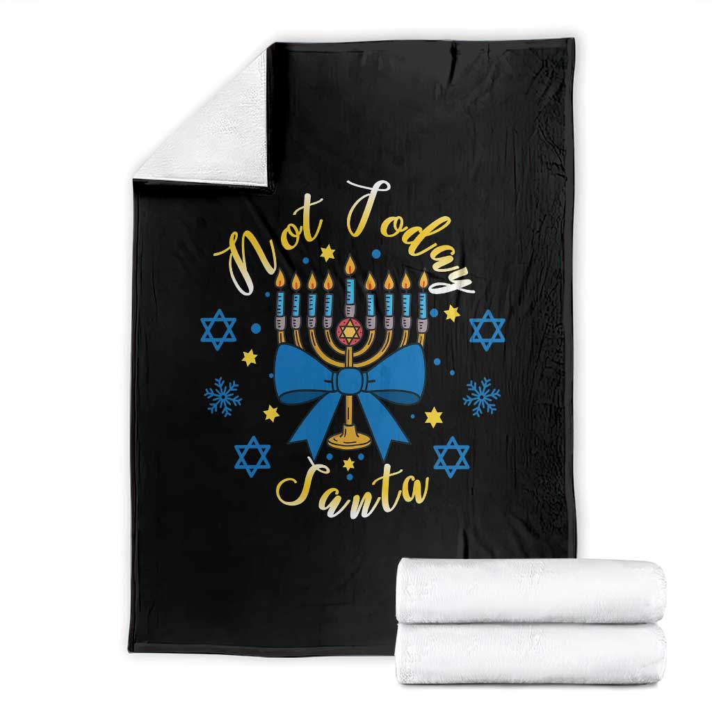 Coquette Hanukkah Menorah Bow Throw Blanket Not Today Santa Jewish Holiday Gift - Wonder Print Shop