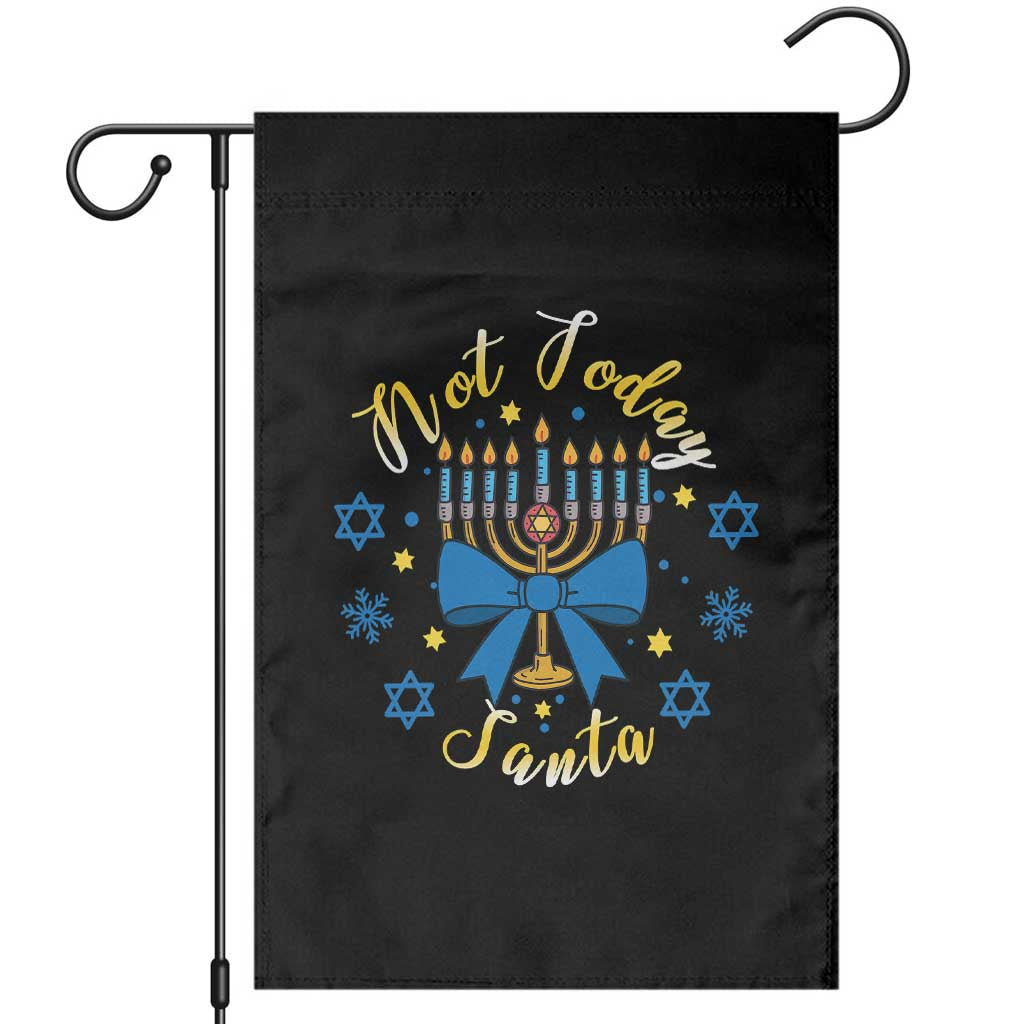 Coquette Hanukkah Menorah Bow Garden Flag Not Today Santa Jewish Holiday Gift - Wonder Print Shop