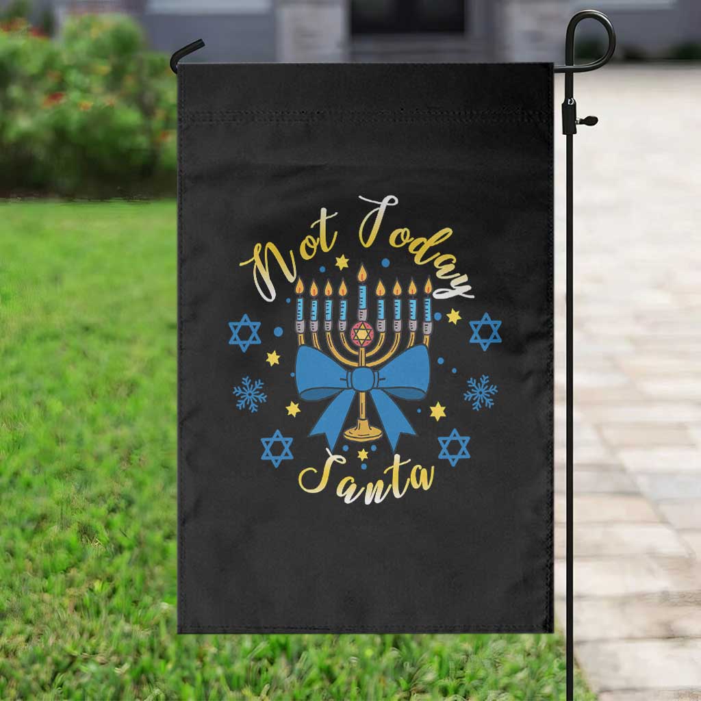 Coquette Hanukkah Menorah Bow Garden Flag Not Today Santa Jewish Holiday Gift - Wonder Print Shop