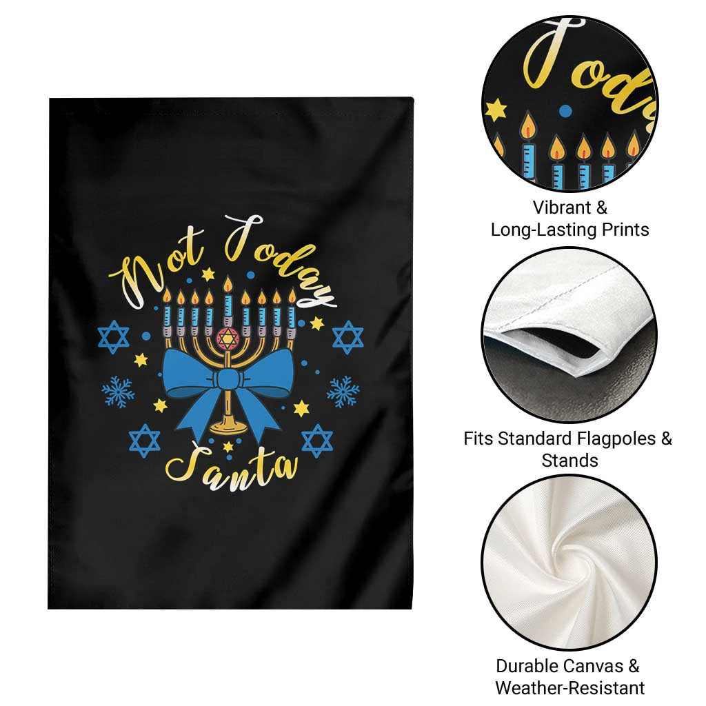 Coquette Hanukkah Menorah Bow Garden Flag Not Today Santa Jewish Holiday Gift - Wonder Print Shop