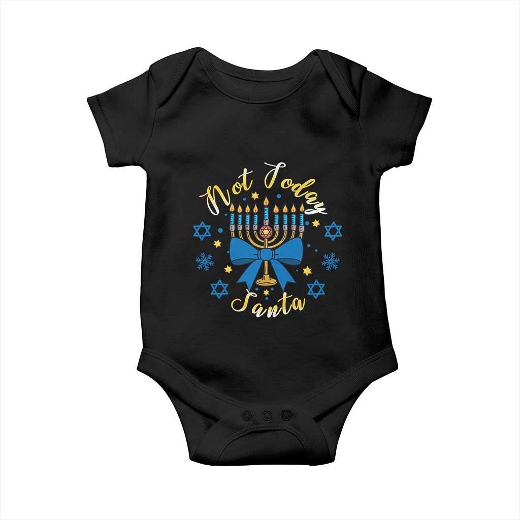 Coquette Hanukkah Menorah Bow Baby Onesie Not Today Santa Jewish Holiday Gift - Wonder Print Shop