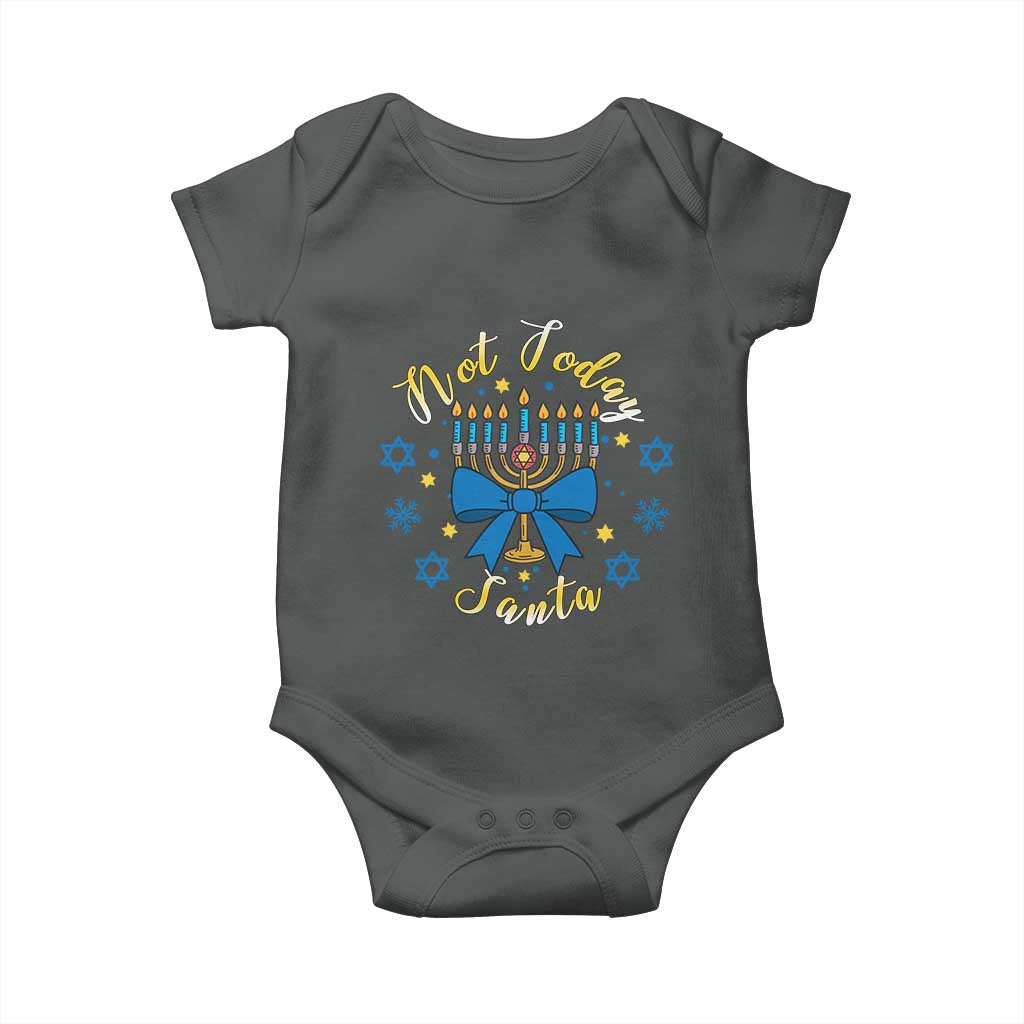 Coquette Hanukkah Menorah Bow Baby Onesie Not Today Santa Jewish Holiday Gift - Wonder Print Shop