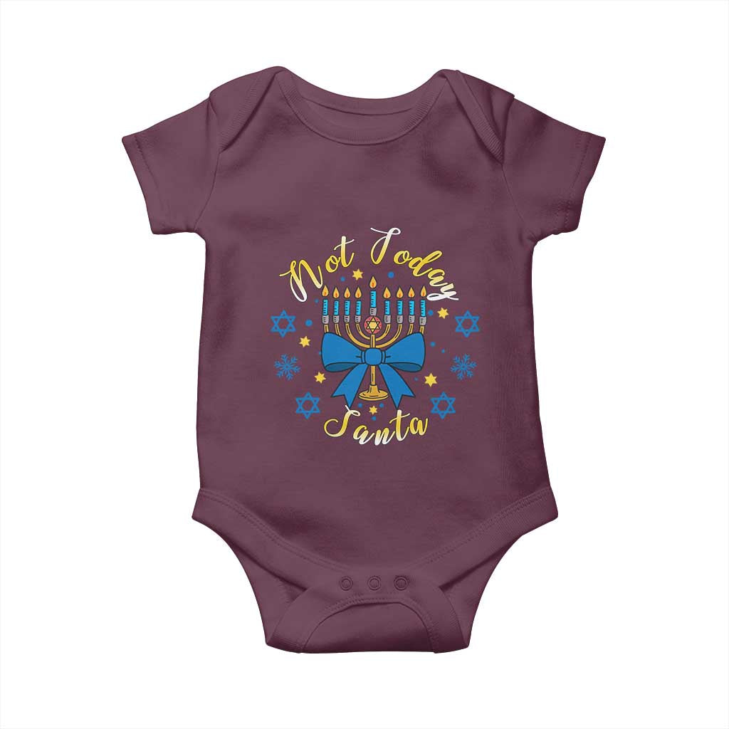 Coquette Hanukkah Menorah Bow Baby Onesie Not Today Santa Jewish Holiday Gift - Wonder Print Shop