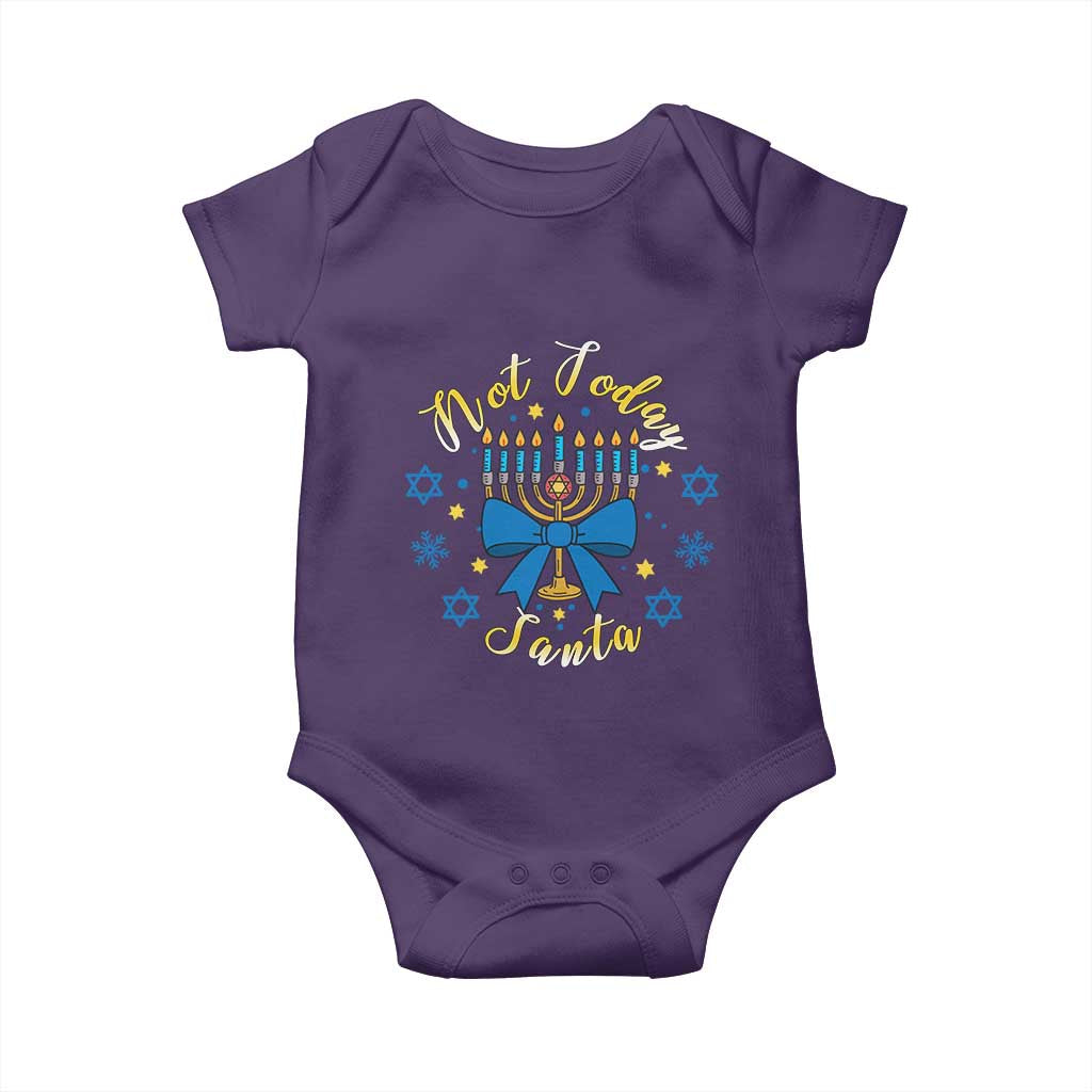 Coquette Hanukkah Menorah Bow Baby Onesie Not Today Santa Jewish Holiday Gift - Wonder Print Shop
