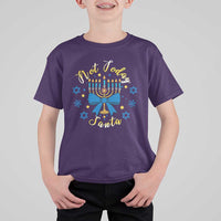 Coquette Hanukkah Menorah Bow T Shirt For Kid Not Today Santa Jewish Holiday Gift - Wonder Print Shop