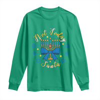 Coquette Hanukkah Menorah Bow Long Sleeve Shirt Not Today Santa Jewish Holiday Gift - Wonder Print Shop